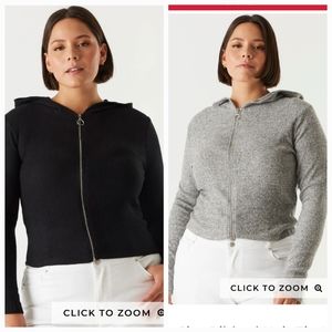 Bundle Pack Ribbed Knit Zip-Up Hoodies
